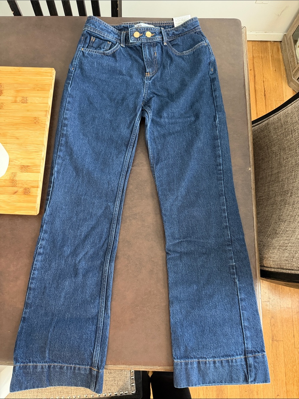 Zara Dark Blue Wide Leg Jeans
